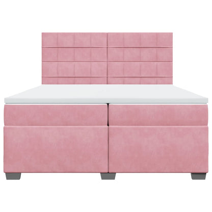 Boxspringbett mit Matratze Rosa 200x200 cm Samt