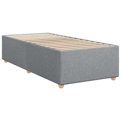 Boxspringbett mit Matratze Hellgrau 90x200 cm Stoff