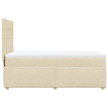 Boxspringbett mit Matratze Creme 100x200 cm Stoff