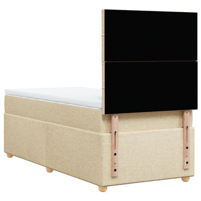 Boxspringbett mit Matratze Creme 100x200 cm Stoff