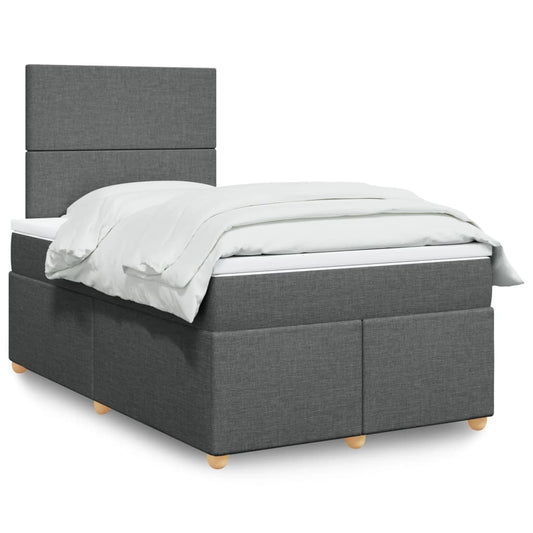 Boxspringbett mit Matratze Dunkelgrau 120x190 cm Stoff