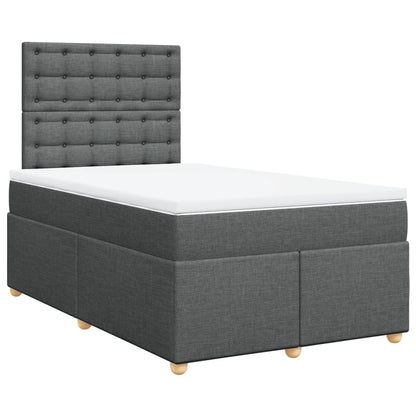 Boxspringbett mit Matratze Dunkelgrau 120x190 cm Stoff