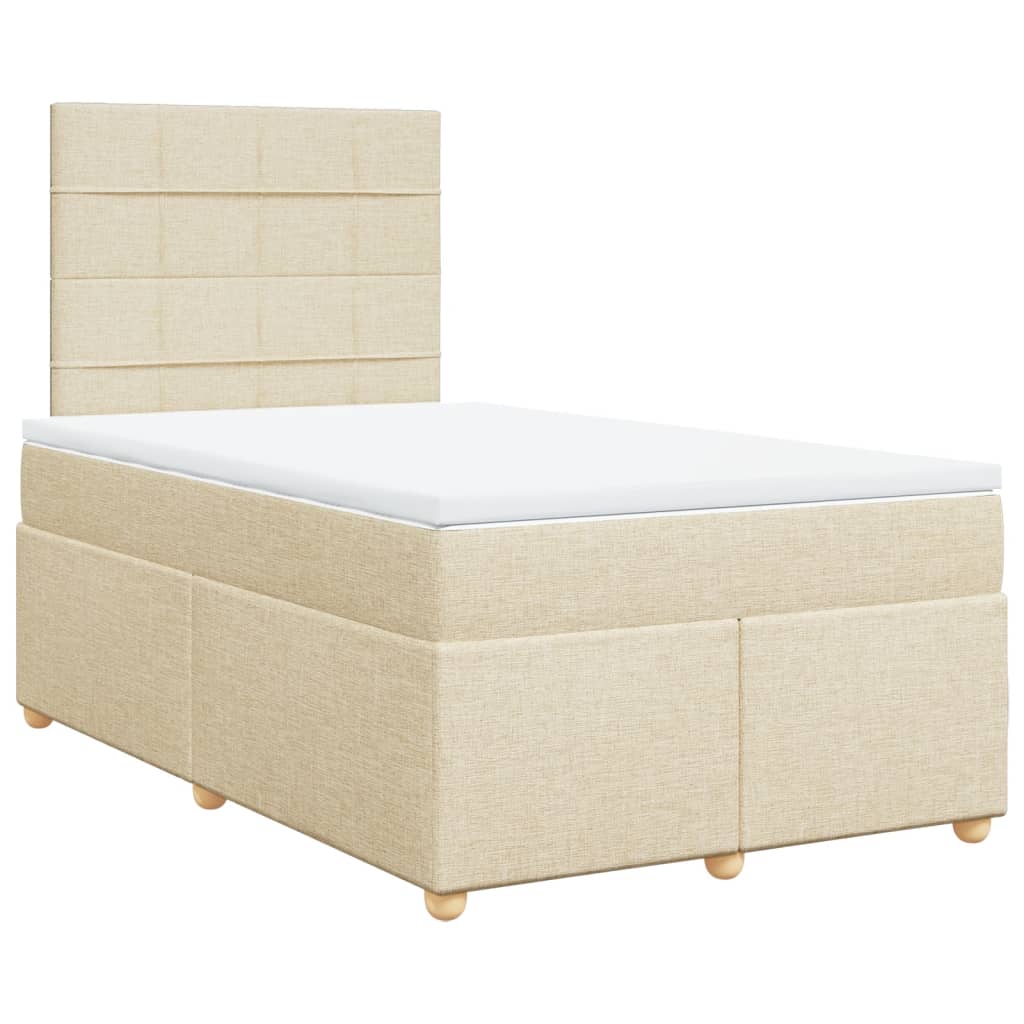 Boxspringbett mit Matratze Creme 120x200 cm Stoff