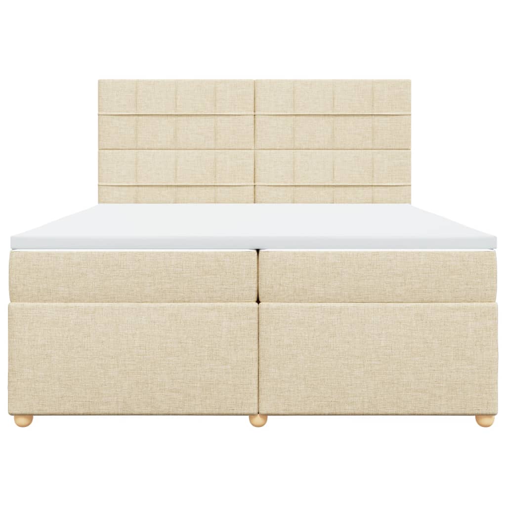 Boxspringbett mit Matratze Creme 200x200 cm Stoff