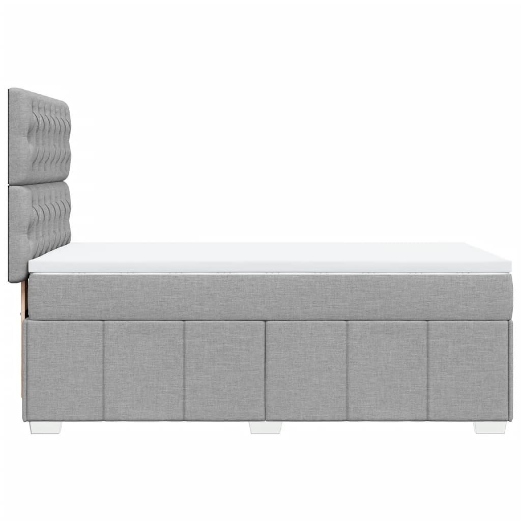 Boxspringbett mit Matratze Hellgrau 80x200 cm Stoff