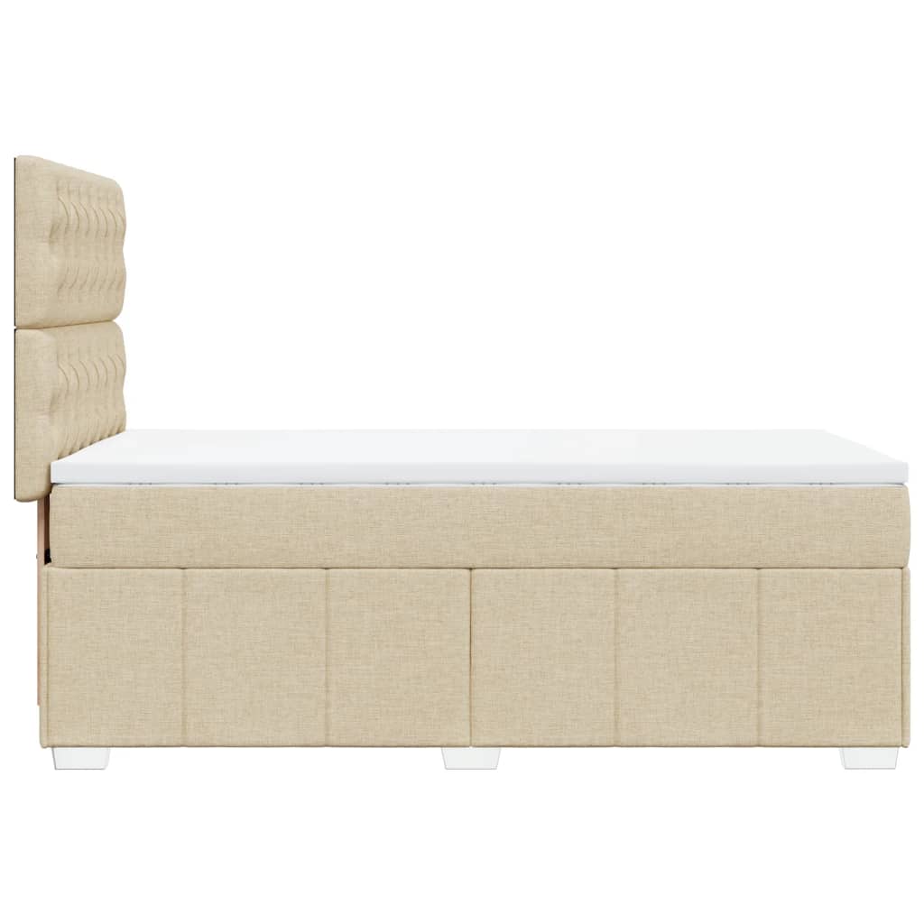 Boxspringbett mit Matratze Creme 80x200 cm Stoff