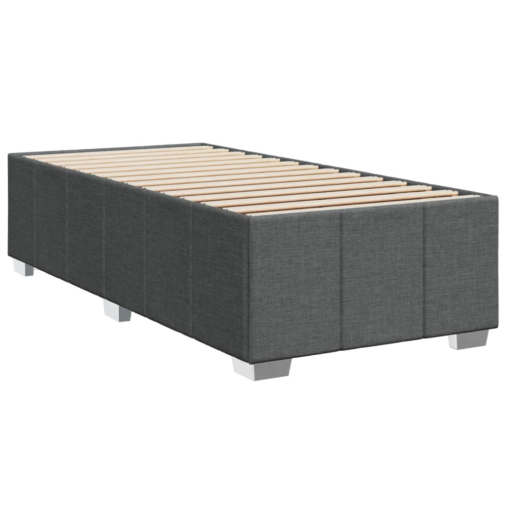 Boxspringbett mit Matratze Dunkelgrau 90x200 cm Stoff