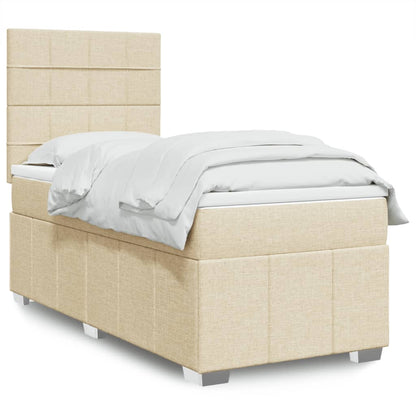 Boxspringbett mit Matratze Creme 100x200 cm Stoff