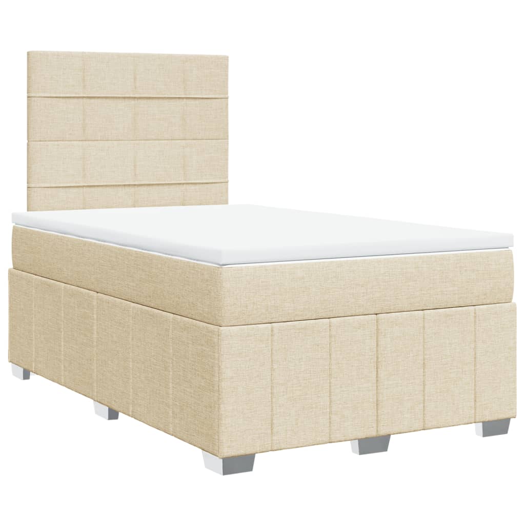 Boxspringbett mit Matratze Creme 120x190 cm Stoff