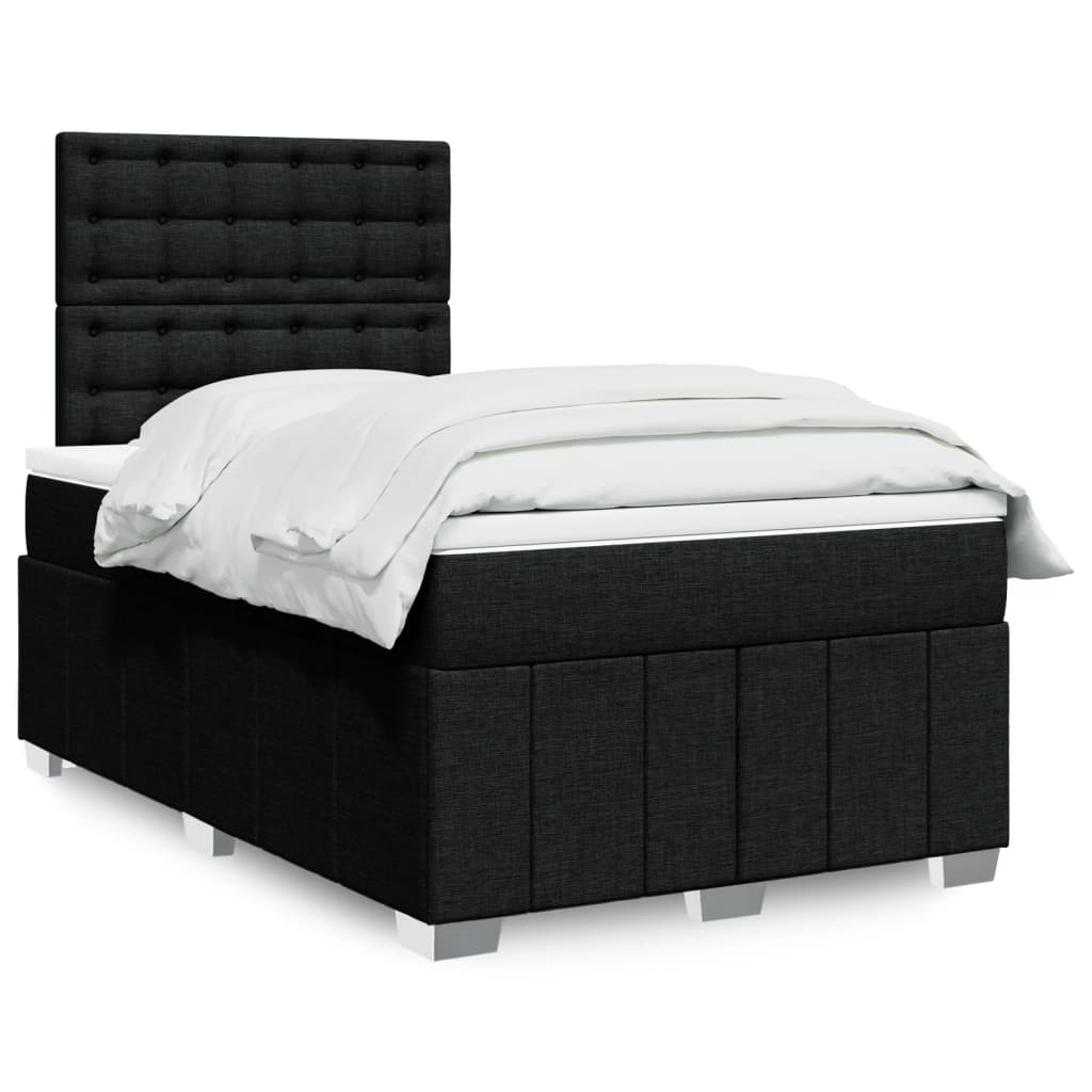 Boxspringbett mit Matratze Schwarz 120x190 cm Stoff