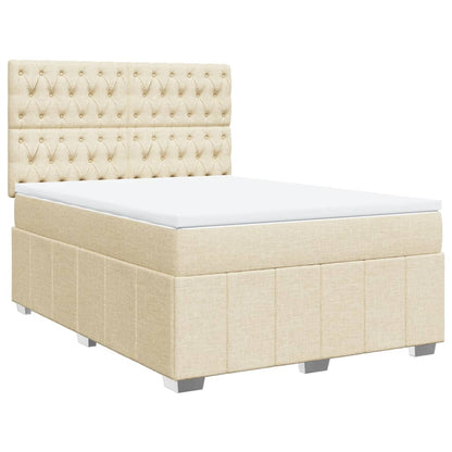 Boxspringbett mit Matratze Creme 160x200 cm Stoff