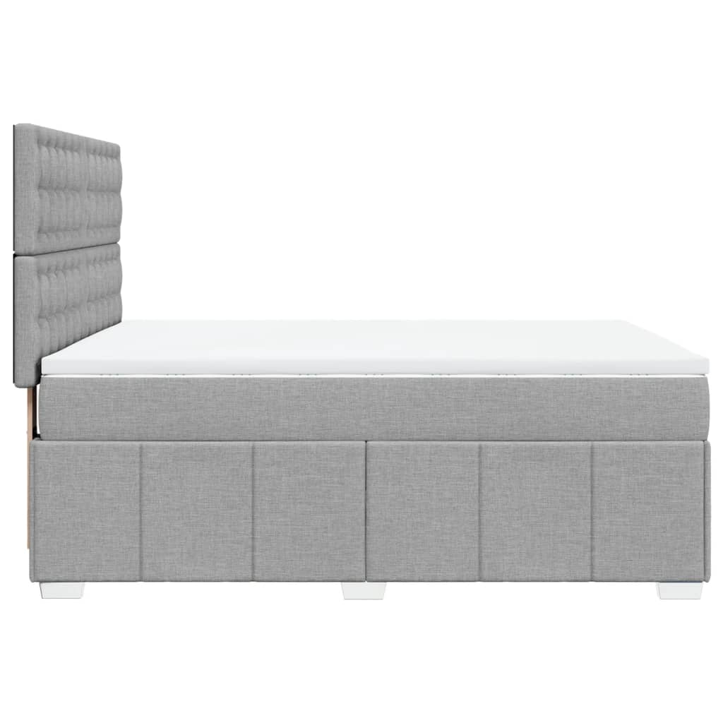 Boxspringbett mit Matratze Hellgrau 160x200 cm Stoff