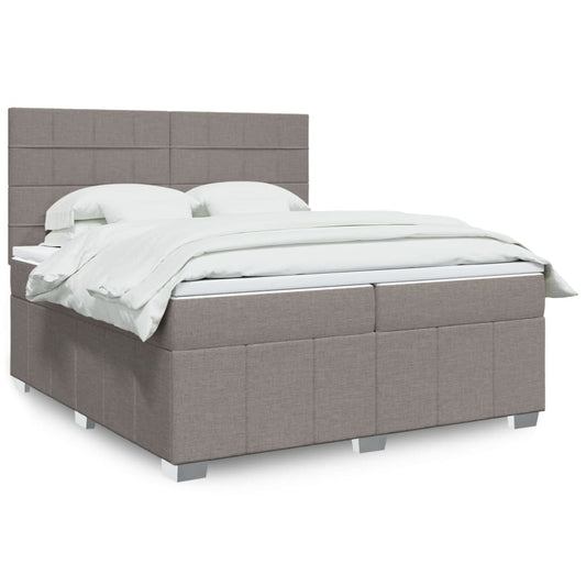 Boxspringbett mit Matratze Taupe 200x200 cm Stoff