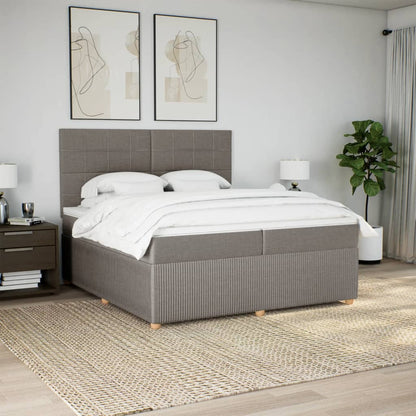 Boxspringbett mit Matratze Taupe 200x200 cm Stoff