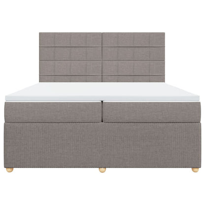 Boxspringbett mit Matratze Taupe 200x200 cm Stoff