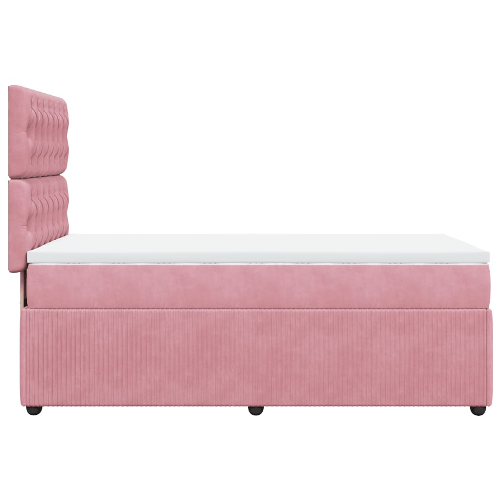 Boxspringbett mit Matratze Rosa 80x200 cm Samt