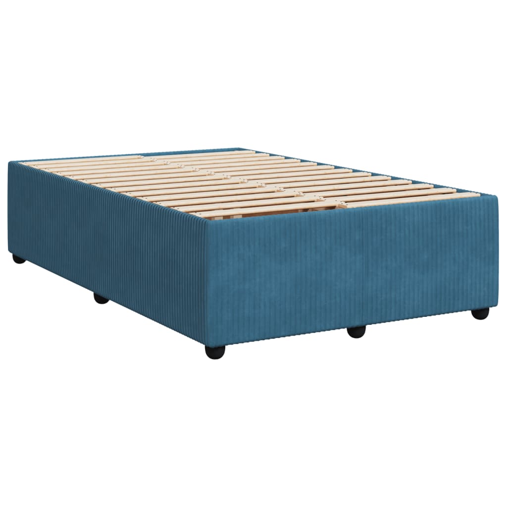 Boxspringbett mit Matratze Blau 120x200 cm Samt