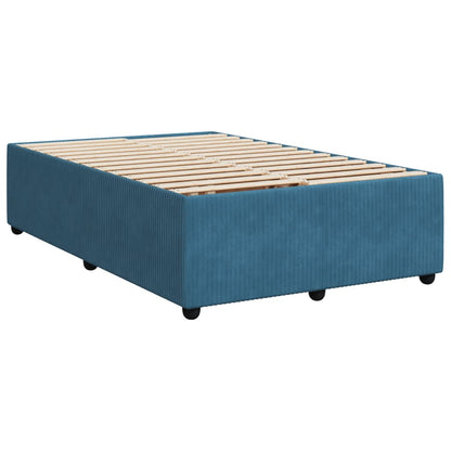 Boxspringbett mit Matratze Blau 120x200 cm Samt