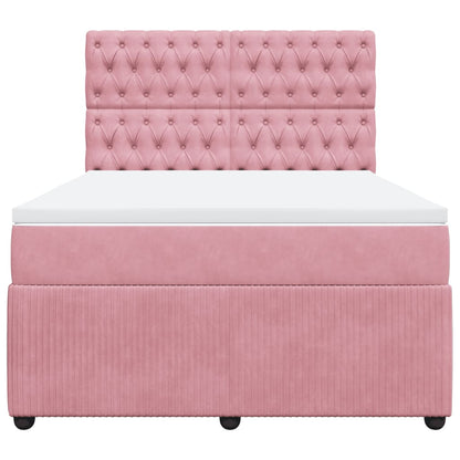 Boxspringbett mit Matratze Rosa 140x200 cm Samt