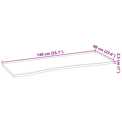 Schreibtischplatte Hellbraun 140x60x2,5 cm Massivholz Eiche