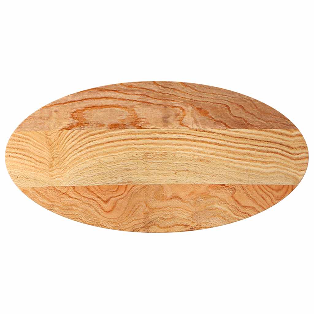 Tischplatte Hellbraun 100x50x2 cm Massivholz Eiche Oval