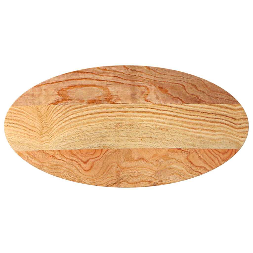 Tischplatte Hellbraun 100x50x4 cm Massivholz Eiche Oval