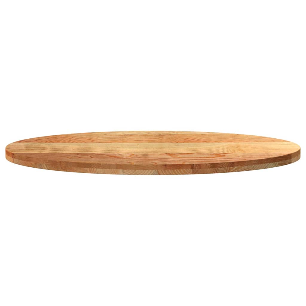 Tischplatte Hellbraun 120x60x4 cm Massivholz Eiche Oval