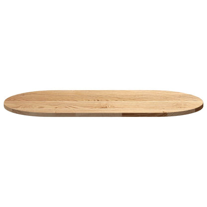 Tischplatte 100x50x2 cm Massivholz Eiche Oval