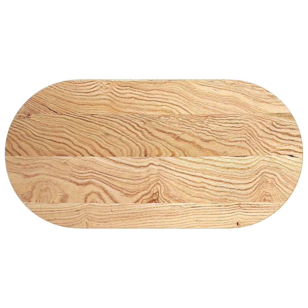 Tischplatte 100x50x4 cm Massivholz Eiche Oval