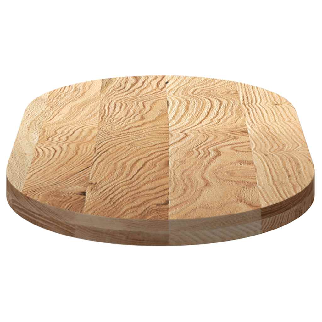 Tischplatte 100x50x4 cm Massivholz Eiche Oval