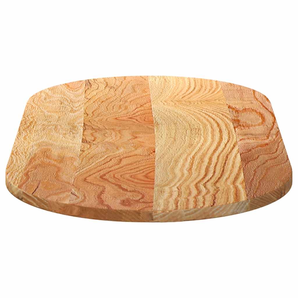 Tischplatte Hellbraun 100x50x2 cm Massivholz Eiche Oval