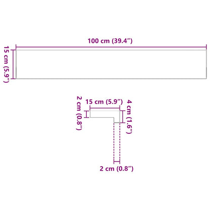Fensterbänke 2 Stk. Unbehandelt 100x15x2 cm Massivholz Eiche