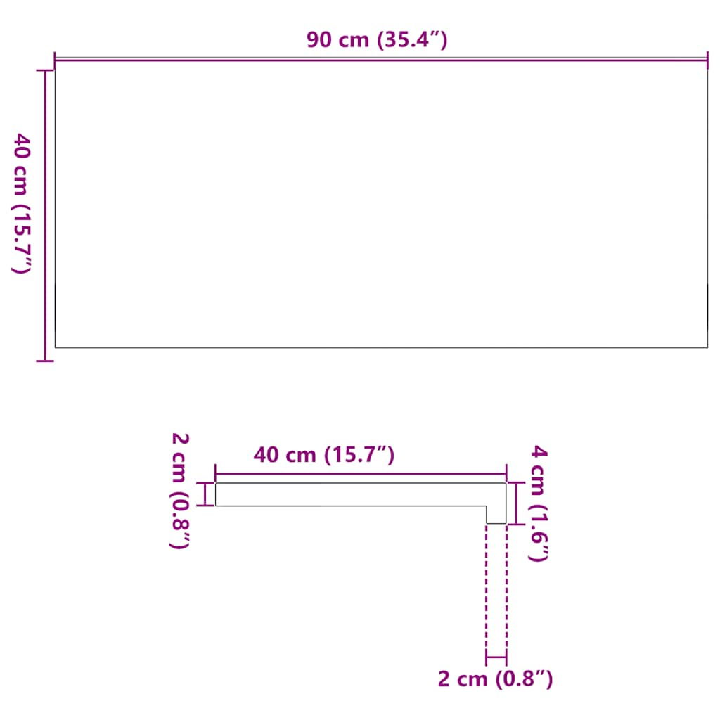 Fensterbänke 2 Stk. Unbehandelt 90x40x2 cm Massivholz Eiche