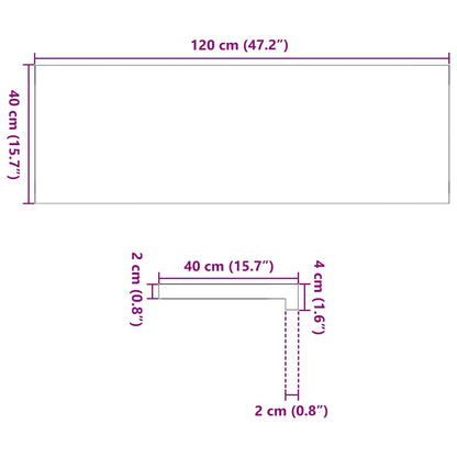 Fensterbänke 2 Stk. Unbehandelt 120x40x2 cm Massivholz Eiche