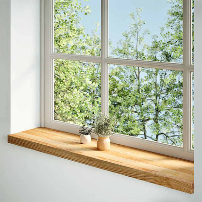 Fensterbänke 2 Stk. Hellbraun 120x25x2 cm Massivholz Eiche