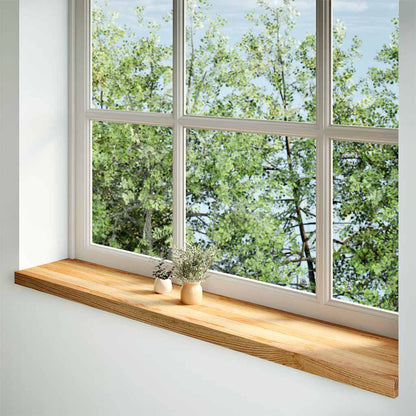 Fensterbänke 2 Stk. Hellbraun 140x25x2 cm Massivholz Eiche