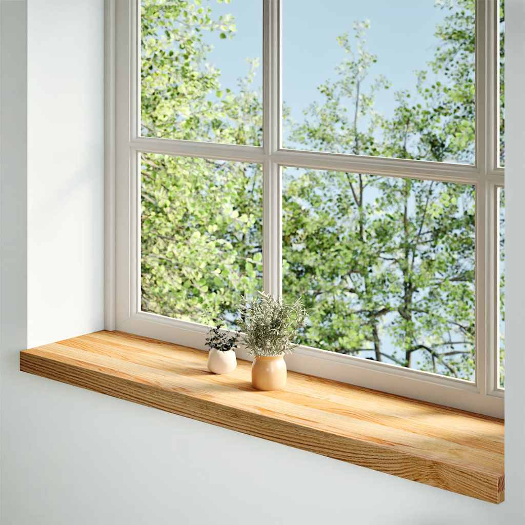 Fensterbänke 2 Stk. Hellbraun 110x30x2 cm Massivholz Eiche