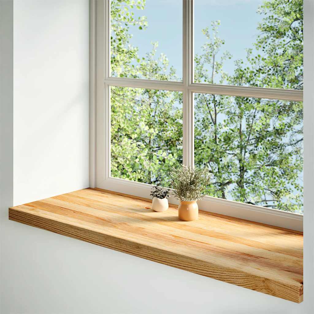 Fensterbänke 2 Stk. Hellbraun 110x40x2 cm Massivholz Eiche