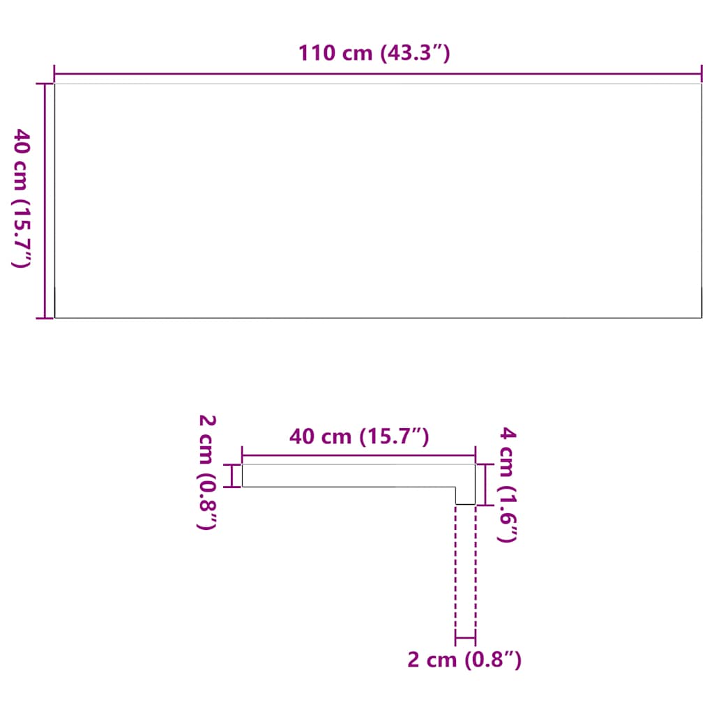 Fensterbänke 2 Stk. Hellbraun 110x40x2 cm Massivholz Eiche