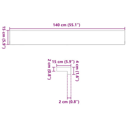 Fensterbänke 2 Stk. Dunkelbraun 140x15x2 cm Massivholz Eiche