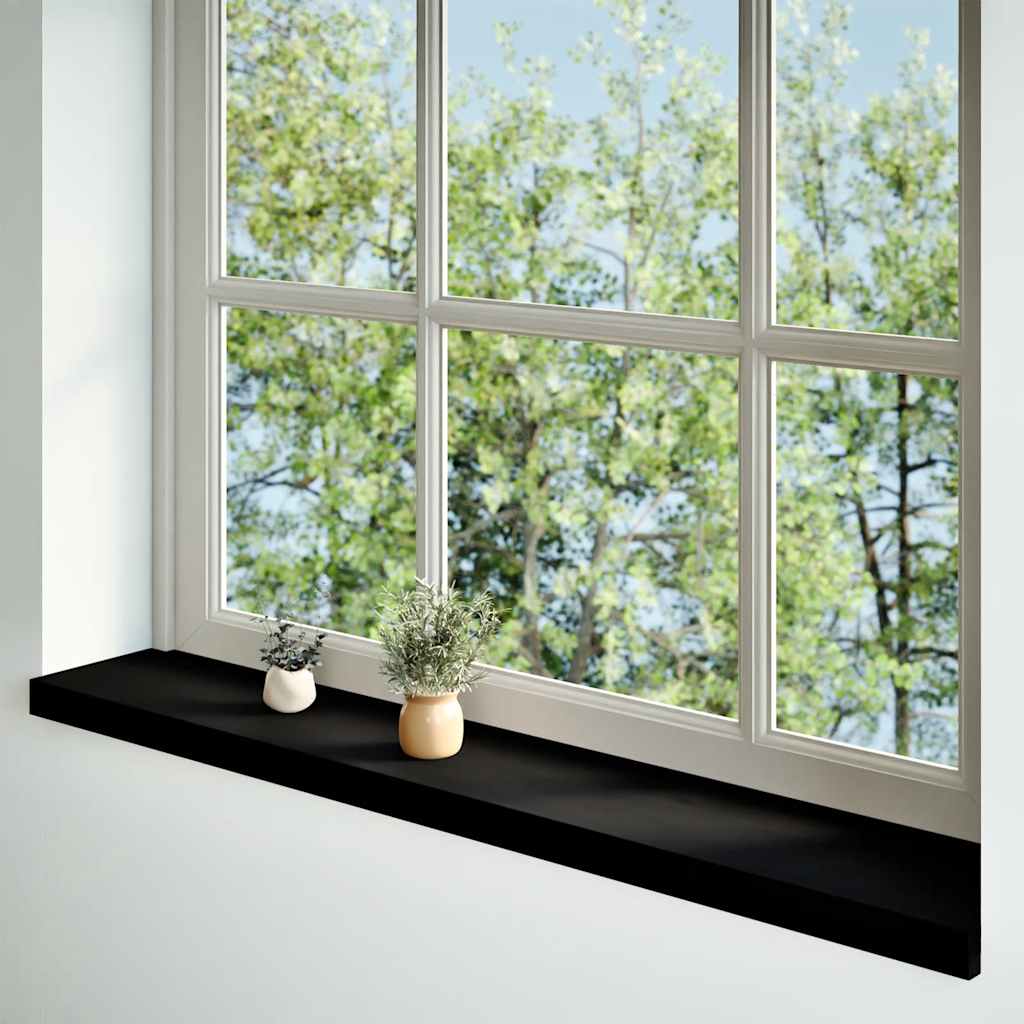 Fensterbänke 2 Stk. Dunkelbraun 110x20x2 cm Massivholz Eiche