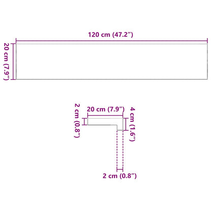 Fensterbänke 2 Stk. Dunkelbraun 120x20x2 cm Massivholz Eiche