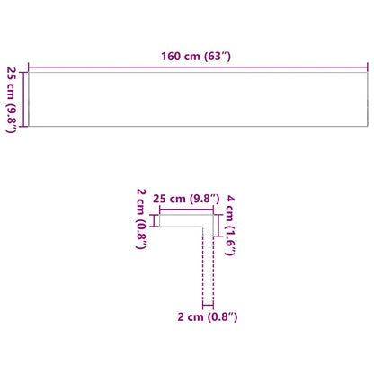 Fensterbänke 2 Stk. Dunkelbraun 160x25x2 cm Massivholz Eiche