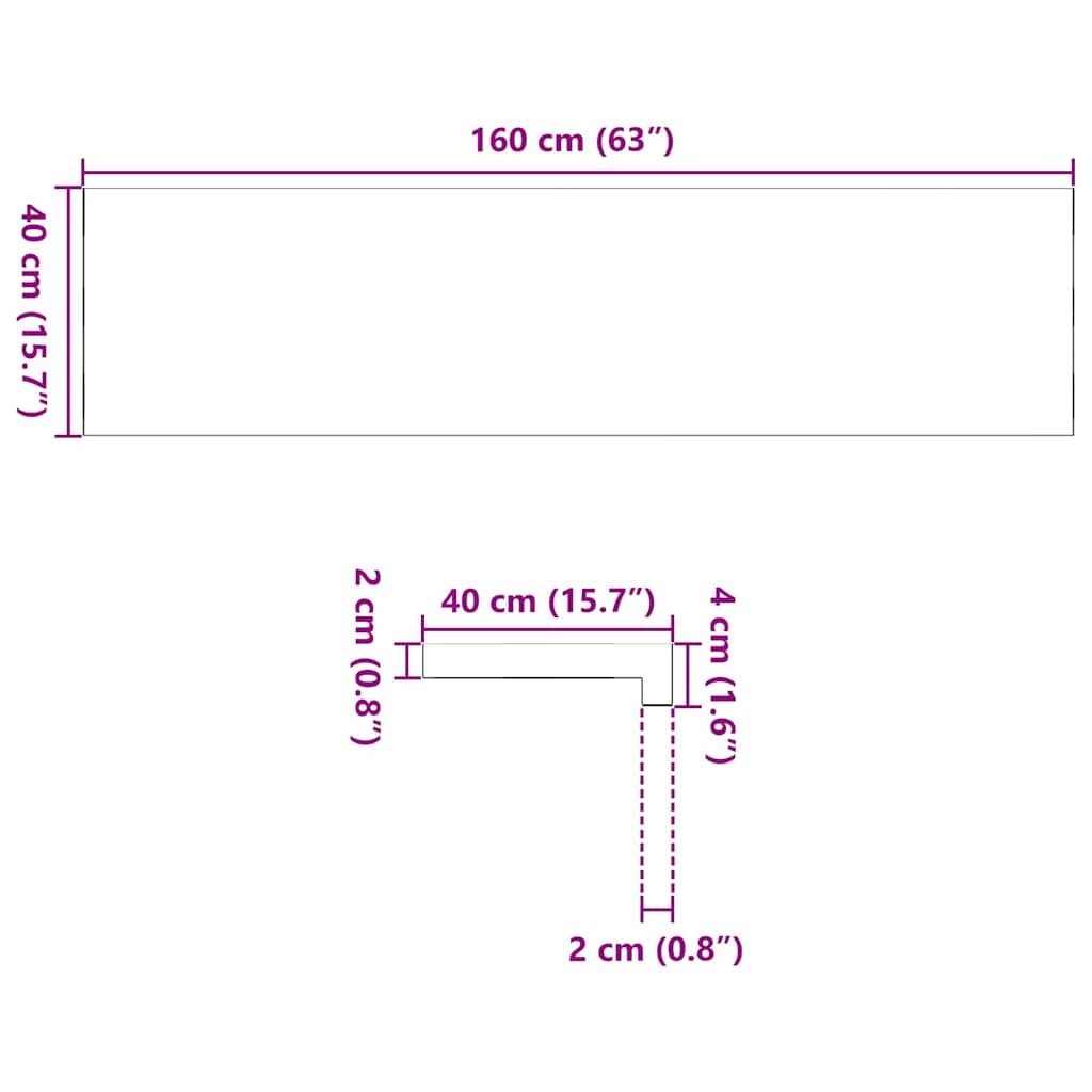 Fensterbänke 2 Stk. Dunkelbraun 160x40x2 cm Massivholz Eiche