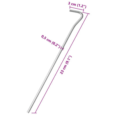 Zeltheringe 25 Stk. 23 cm Ø5 mm Verzinkter Stahl