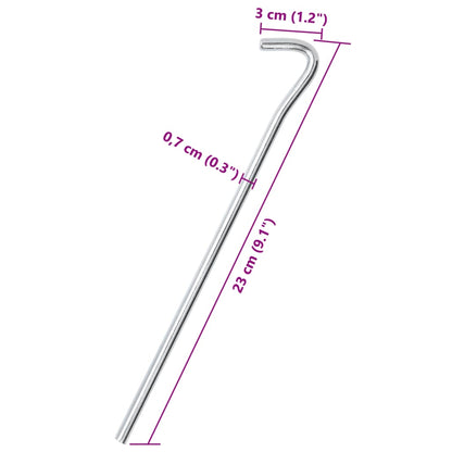 Zeltheringe 25 Stk. 23 cm Ø7 mm Verzinkter Stahl