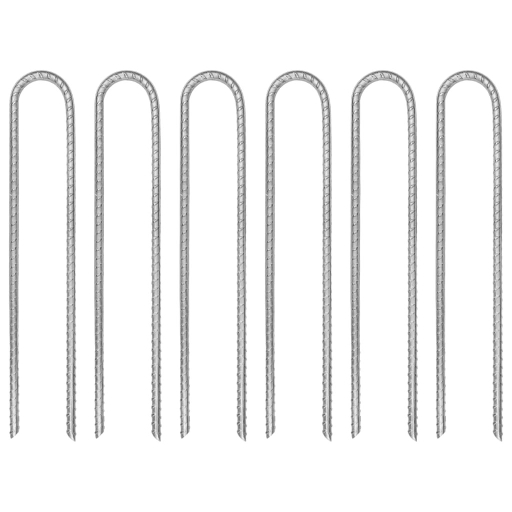 Zeltheringe 6 Stk. U-Form 30 cm Ø7 mm Verzinkter Stahl