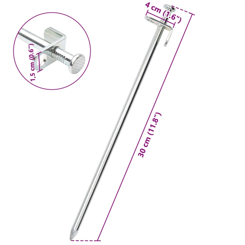 Zeltheringe 24 Stk. 30 cm 8 mm Verzinkter Stahl