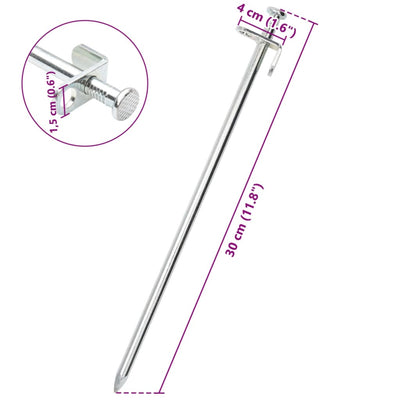 Zeltheringe 24 Stk. 30 cm 8 mm Verzinkter Stahl