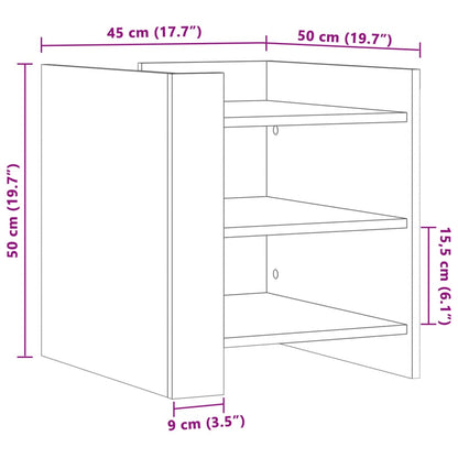 Nachttisch Grau Sonoma 45x50x50 cm Holzwerkstoff